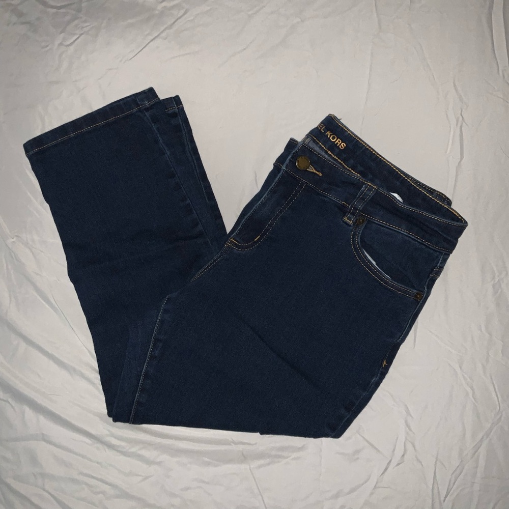Michael Kors dark denim stretch capris